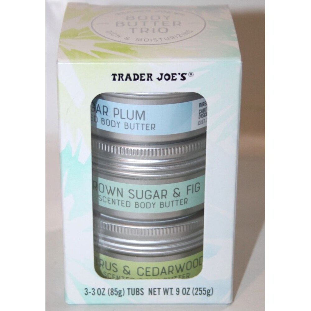 Trader Joes Body Butter Trio Citrus Cedarwood Brown Sugar Fig Sugar Plum Set
